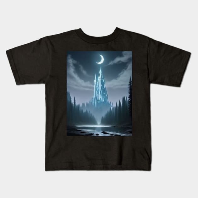 Wizards tower at night Kids T-Shirt by Love of animals